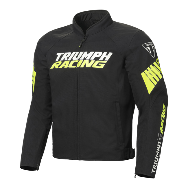 TRIUMPH スポーツバイクウインタージャケット 黒/白 RACE LOGO JACKET