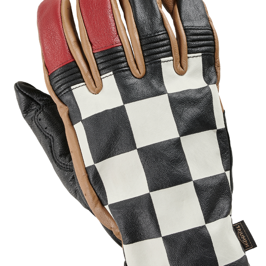 CHECKERBOARD GLOVE - BLACK / RED / BONE / GOLD