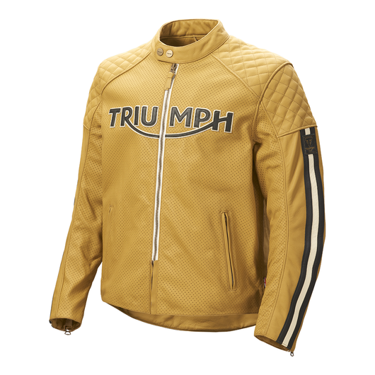 TRIUMPH レザー ライダースジャケット レザージャケット トライアンフ 革 BRADDAN AIR RACE JACKET - GOLD